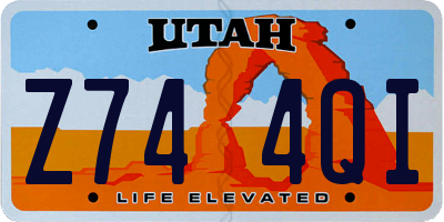 UT license plate Z744QI