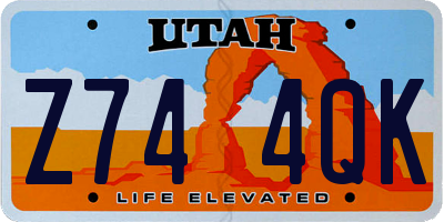 UT license plate Z744QK