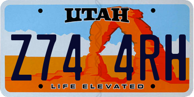 UT license plate Z744RH