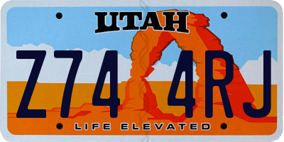 UT license plate Z744RJ