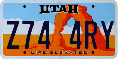 UT license plate Z744RY