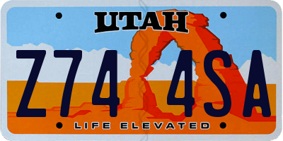 UT license plate Z744SA