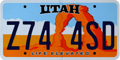 UT license plate Z744SD