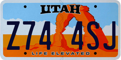 UT license plate Z744SJ