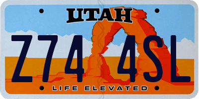 UT license plate Z744SL