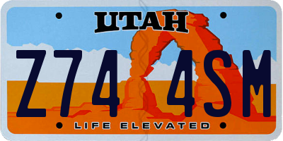 UT license plate Z744SM