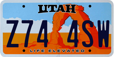 UT license plate Z744SW