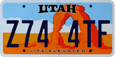 UT license plate Z744TF