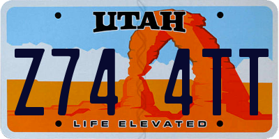 UT license plate Z744TT