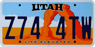 UT license plate Z744TW