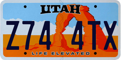 UT license plate Z744TX