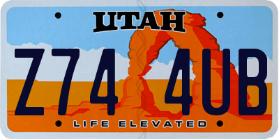 UT license plate Z744UB