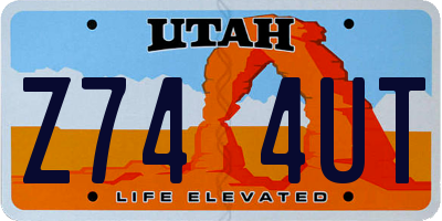 UT license plate Z744UT