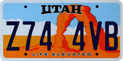 UT license plate Z744VB