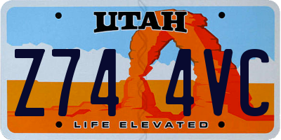 UT license plate Z744VC