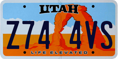 UT license plate Z744VS