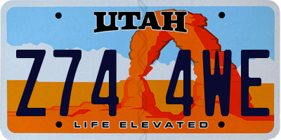 UT license plate Z744WE
