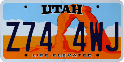 UT license plate Z744WJ