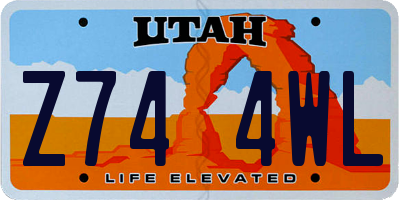 UT license plate Z744WL