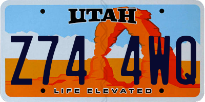 UT license plate Z744WQ