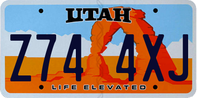 UT license plate Z744XJ