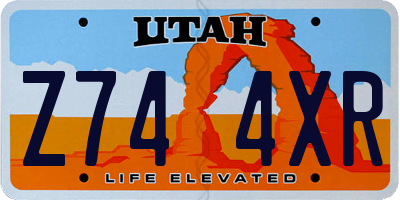 UT license plate Z744XR