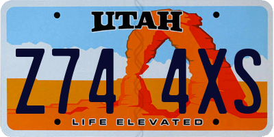 UT license plate Z744XS