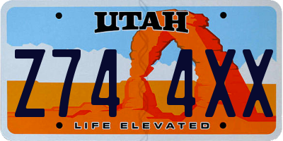 UT license plate Z744XX