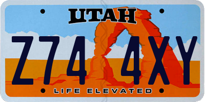 UT license plate Z744XY