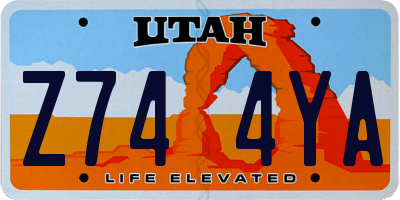 UT license plate Z744YA
