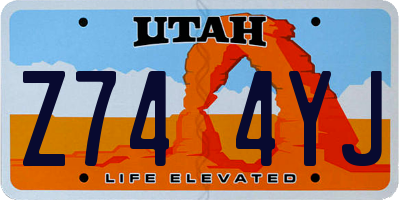 UT license plate Z744YJ