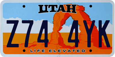 UT license plate Z744YK