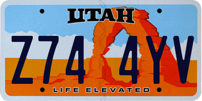 UT license plate Z744YV