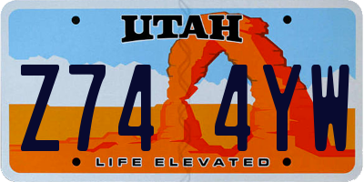 UT license plate Z744YW