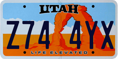 UT license plate Z744YX