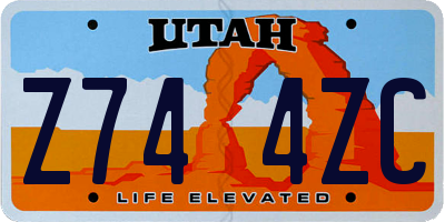 UT license plate Z744ZC