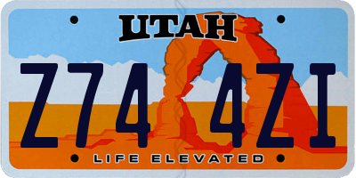 UT license plate Z744ZI