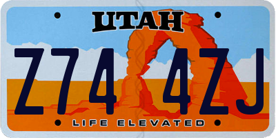 UT license plate Z744ZJ