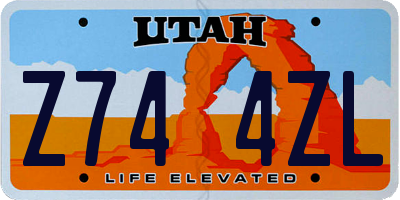 UT license plate Z744ZL