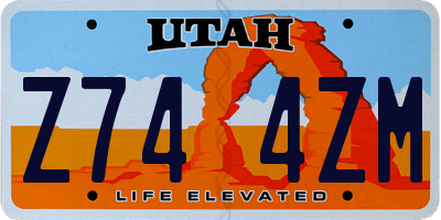 UT license plate Z744ZM