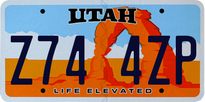 UT license plate Z744ZP