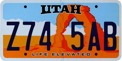 UT license plate Z745AB
