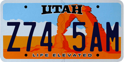 UT license plate Z745AM