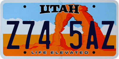 UT license plate Z745AZ