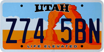 UT license plate Z745BN