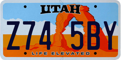 UT license plate Z745BY