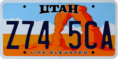 UT license plate Z745CA