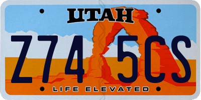 UT license plate Z745CS