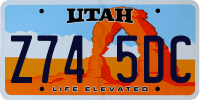 UT license plate Z745DC