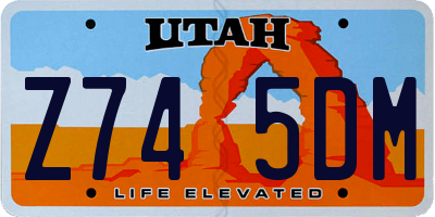 UT license plate Z745DM